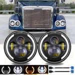 For Freightliner Coronado 2001-2016 7" Inch Round Led Headlights 6500K Drl&turn. Fixed Price $40.96.