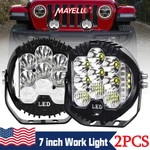 Pair 7" Round Led Work Light Bar Pod Spot Flood Combo For Truck Atv Jeep Offroad. Fixed Price $43.98.