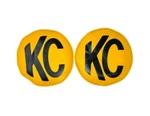 Kc Hilites 8" Yellow Vinyl Light Covers Black Logo Pair Classic Retro 5801. Fixed Price $52.26.