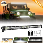 20"INCH Chrome Led Light Bar 400W Single Row Slim Spot Flood Combo Truck Utv Atv. Fixed Price $32.99.