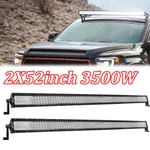 2X 52" 3500W Tri Row Led Work Light Bar Off Road Spot Flood Combo Driving Suv. Fixed Price $136.78.