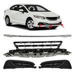 For 2013-2015 Honda Civic Sedan Front Bumper Grille + Molding Fog Light Covers. Fixed Price $110.88.