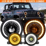 7"INCH Led Headlights Start-up Gradient HALO+4" Fog For Jeep Wrangler Jk. Fixed Price $100.96.
