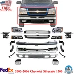 Front Bumper Chrome Steel Complete Kit For 2003-2006 Chevrolet Silverado 1500. Fixed Price $811.32.