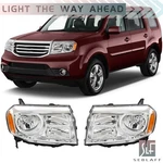 For Honda Pilot 2012-2015 Halogen Headlights Assembly Chrome Housing Left+right. Fixed Price $124.04.