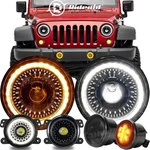 Turn Tail Lamp Combo For Jeep Wrangler Jk 2007-2018 7" Led Headlights Fog. Fixed Price $119.97.