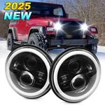 7" Inch Round Led Headlights Halo Drl Hi-lo Beam For Jeep Wrangler Jk Lj Tj Cj. Fixed Price $81.99.