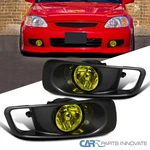 Fits Honda 99-00 Civic Ek 2/3/4DR Yellow Fog Lamps Driving Bumper Lights+switch. Fixed Price $50.95.