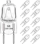 10PCS G8 Halogen Light 20WATT 120VOLT Base Bi-pin Bulbs Lampe Warm White. Fixed Price $8.99.