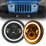 7" Black Led Headlights W/ Halo Drl For 1997-2018 Jeep Wrangler Jk Cj Tj White. Fixed Price $132.99.