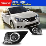 Front Bumper Fog Lights+bezel+switch Clear Lens For 2016-2019 Nissan Sentra Ass. Fixed Price $50.99.