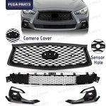For 2018-2024 Infiniti Q50 Sport Front Upper Lower Grille Fog Light Bezels Cover. Fixed Price $105.46.