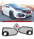 Fits 17-21 Honda Civic Type-r FK8 Open Mesh Fog Light Grill Covers (gloss Black). Fixed Price $87.14.