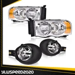 Fit For 2002-05 Dodge Ram 1500 2500 3500 Pickup Headlights+fog Lights+bezel Set. Fixed Price $101.40.