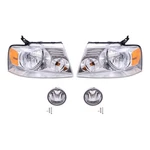 Brock Headlights With Chrome Bezel And Round Fog 4 Piece Set For F-150. Fixed Price $108.50.
