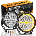 Auxbeam Ray-l Series 9 Inch Led Off-road Lights, Amber White Drl 3. Fixed Price $344.18.