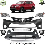 Front Bumper Cover Primed Plastic & Headlights Kit For 2013-2015 Toyota RAV4. Fixed Price $540.00.