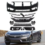 For 2016-2018 Honda Civic Sedan Front Bumper Upper Lower Grille W/ Fog Light. Fixed Price $229.99.