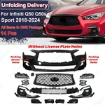 Front Bumper Upper Lower Grille Fog Lights For 2018-2024 Infiniti Q50S Sport. Fixed Price $439.99.