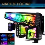 32" Led Light Bar Rgb Chasing Halo RING+4" Pods+harness Roof For Jeep Truck. Fixed Price $179.99.