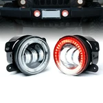 4" Inch Led Fog Lights Red Halo Ring Drl Amber Turn Signal For Jeep Wrangler Jk. Fixed Price $41.99.