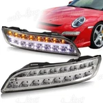 Fit 2005-2009 Porsche 911 997 Clear Lens Amber & White Led Drl Bumper Lights. Fixed Price $262.35.
