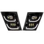 Volvo Vnl Led Fog Light Plus Trim Black Pair Set (lh+rh) Fits 03-17. Fixed Price $197.05.