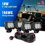Nilight Led Bar 4PCS 4INCH 18W Spot Offroad Trucks Fog Lights Wiri?ng Kit. Fixed Price $45.99.