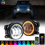 Xprite 4" Rgb Halo Led Bumper Fog Light Kit For 2007-2018 Jeep Wrangler Jku. Fixed Price $79.99.