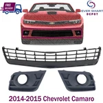 Front Bumper Grille + Fog Light Bezel Trims For 2014-2015 Chevrolet Camaro. Fixed Price $125.33.