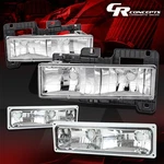 Chrome Headlights+bumper Lamps For 88-98 Chevy C10 C/k 1500 2500 3500 GMT400. Fixed Price $82.90.