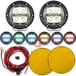 Rigid 360 Spot Beam 4" Led Fog Lights (amber Backlight) W/ Snap On Yellow Covers. Fixed Price $479.99.