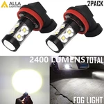 Alla Lighting 50W 2400LM H16 Super Bright 6000K White Led Fog Driving Bulb. Fixed Price $24.98.