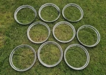 Set Of Vintage Stainless Beauty Rings 15" Wheels Trim Rims 1940S Ford. Fixed Price $129.00.