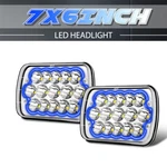 7X6 5X7INCH Led Headlight Hi-lo Beam Halo Blue Drl For Jeep Cherokee Xj Yj Chevy. Fixed Price $59.99.