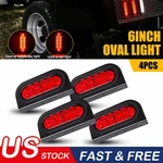 Auxito 6INCH Red Oval Light W/ Mounting Bracket 4PCS Waterproof Trailer. Fixed Price $46.54.