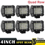 6PCS 4'' Quad Row Led Work Light Bar Pods Spot Driving Offroad For Jeep 4WD Suv. Fixed Price $47.99.