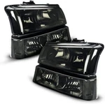 Headlights Lamp Assembly For 2003-2006 Chevy Silverado Chorme Housing. Fixed Price $72.21.