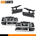 Fit For 99-06 Silverado/suburban Led Tube Drl Headlight & Fog Lights Clear/black. Fixed Price $87.50.