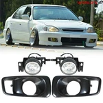 Fog Lights Assembly For Honda Civic 1999-00 Front Lamp Pair Clear Switch Wiring. Fixed Price $41.12.