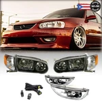 Headlights For 01 02 Toyota Corolla Black Housing & Fog Clear Lens Set. Fixed Price $197.85.