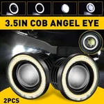 2PCS 3.5" Led Projector Fog Lights Cob Angel Eyes Halo Ring Drl Glass Lens 6000K. Fixed Price $19.94.