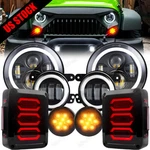 2007-2018 For Jeep Wrangler Jku Combo Led Halo Headlight Tail Fog Turn Lights. Fixed Price $139.63.