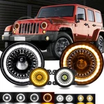 7" Inch Halo Led Headlights Fog Combo For Jeep Wrangler Jku 2007-2018. Fixed Price $100.95.