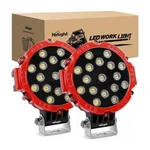 Nilight 7 Inch Round 51W Flood Red Case Led Work (pair). Fixed Price $49.99.