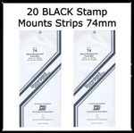20 Showgard Black Quality Stamp Mounts 74MM For Inscription Blocks Packs. Fixed Price $33.80.