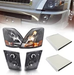 Black Headlight And Fog Set & Pair Filters For Volvo 2004-2018 Vnl. Fixed Price $323.38.