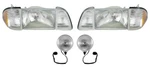 1987-1993 Ford Mustang Gt Stock Headlights W/ Amber Sides & Fog Kit. Fixed Price $229.95.