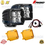 Rigid Dually D-series Pro Spot Beam Led Lights With Harness Amber Covers. Fixed Price $256.87.