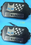 Marchal 750 759 Fog Light Covers Pair Black Sev Cat Logo Vintage Japan. Fixed Price $385.70.